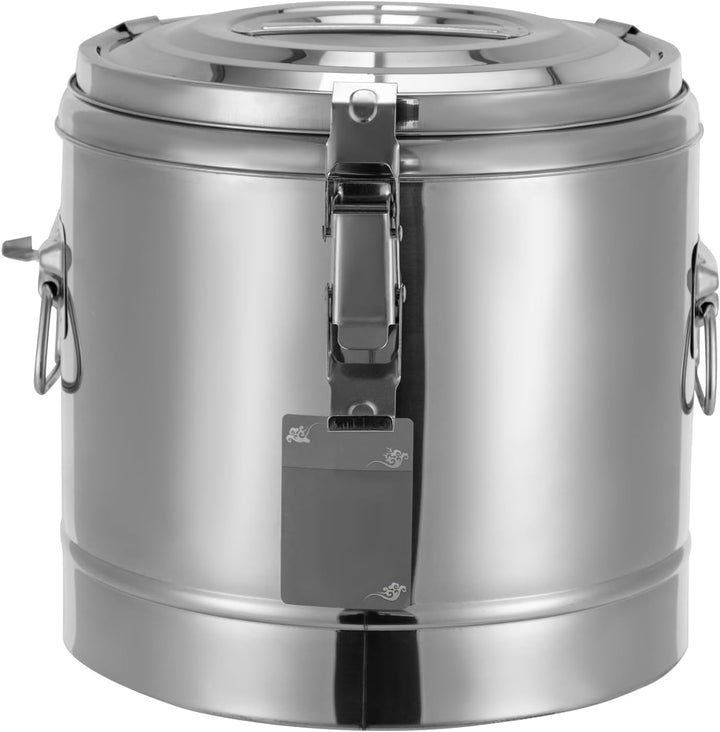 10L Profi Gastro Thermobehälter Edelstahl 304 | Gewerblicher Isolierbehälter mit PU-Schaum & Silikon
