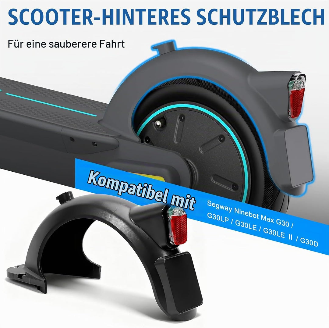 SYACHI Hinterer Kotflügel Electric Scooter mit LED Rückleucht &amp; Haken Zubehör, Scooter Schutzblech E