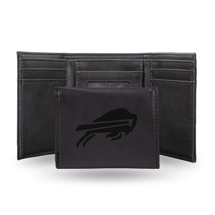 Rico Industries NFL Geldbörse mit Lasergravur, dreifach faltbar, Schwarz Buffalo Bills, Buffalo Bill