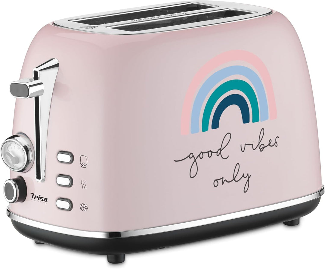 Trisa 2-Scheiben Toaster Good Vibes – Urban Design Toaster mit Graffiti, 6 Bräunungsstufen, Auftau-