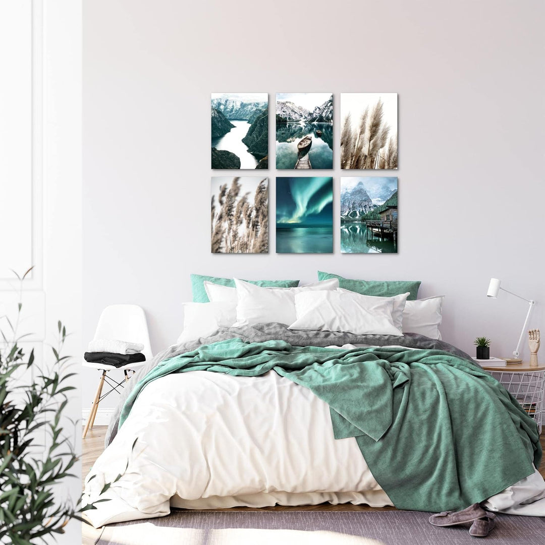Novart Wandbilder - KEIN EXTRA RAHMEN BENÖTIGT - Wohnzimmer Schlafzimmer - Bilder Modern Natur Berge