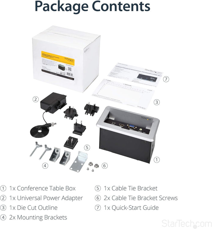 StarTech.com Konferenztisch Tischanschlussfeld für Audio und Video - 4K - HDMI / VGA / DP - HDMI Aus