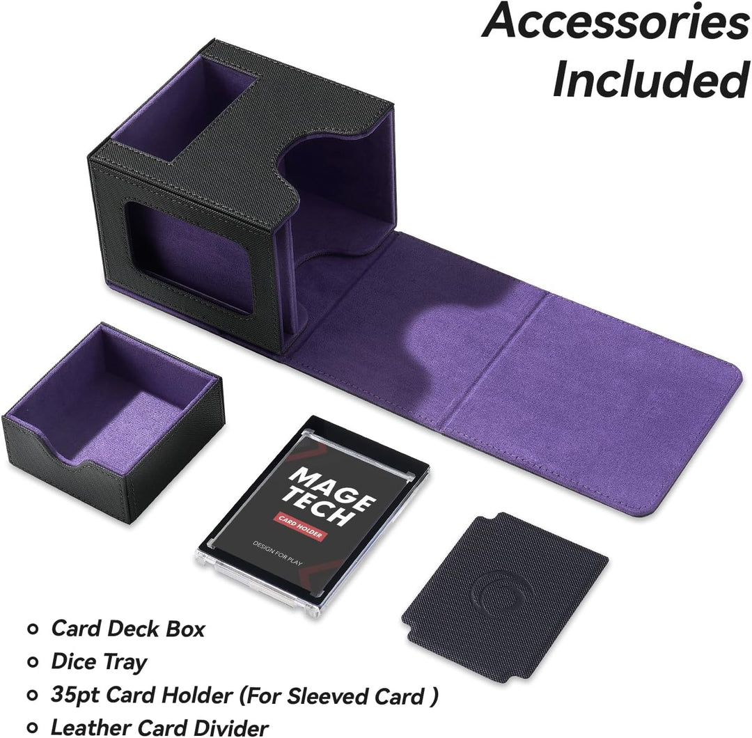 Commander Deckbox für MTG - Patentiertes Design, Commander Display, passt für 100 doppelt eingehüllt