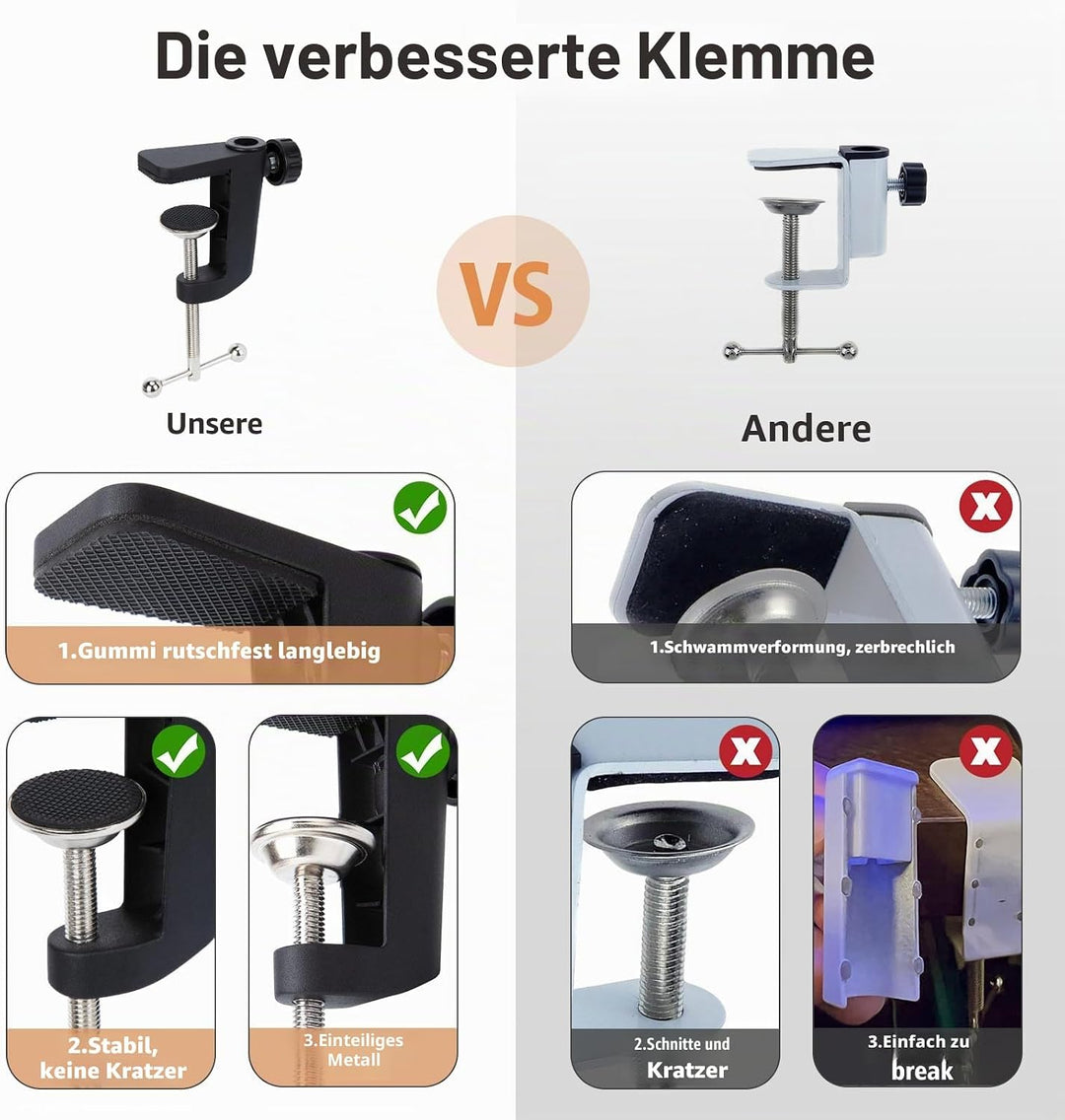 SUNMON für Fifine AM8 XLR Mikrofon Arm, Universeller Mikrofonarm Tisch für Fifine K688 PodMic Boom A