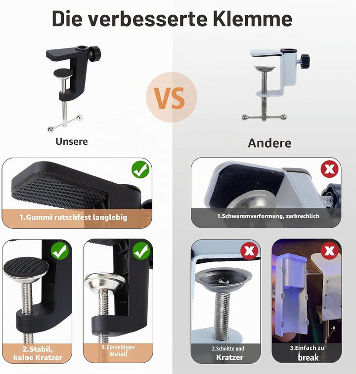 SUNMON für Fifine AM8 XLR Mikrofon Arm, Universeller Mikrofonarm Tisch für Fifine K688 PodMic Boom A