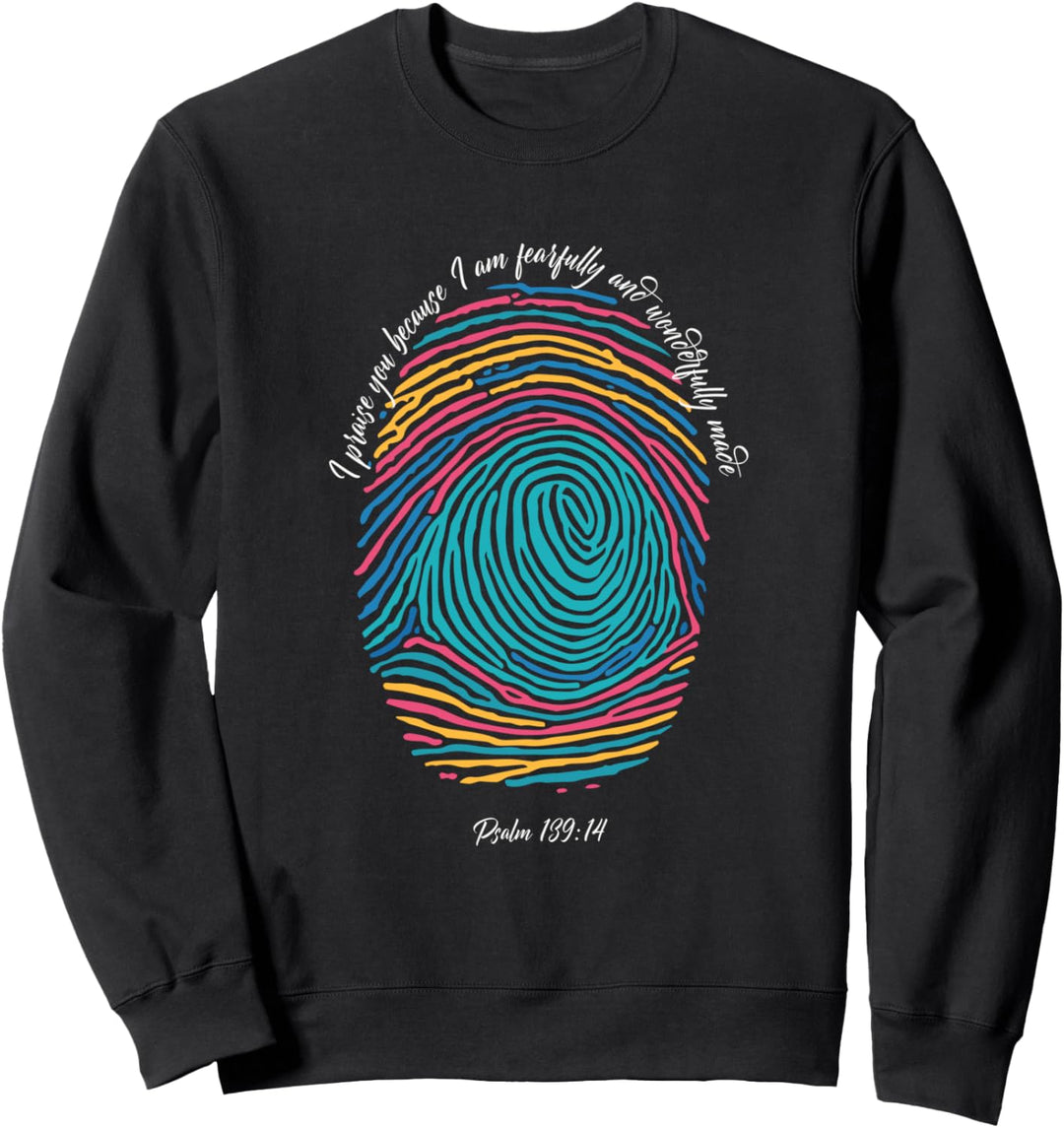 Inspirierender christlicher Glaubensbibel Fingerabdruck Sweatshirt