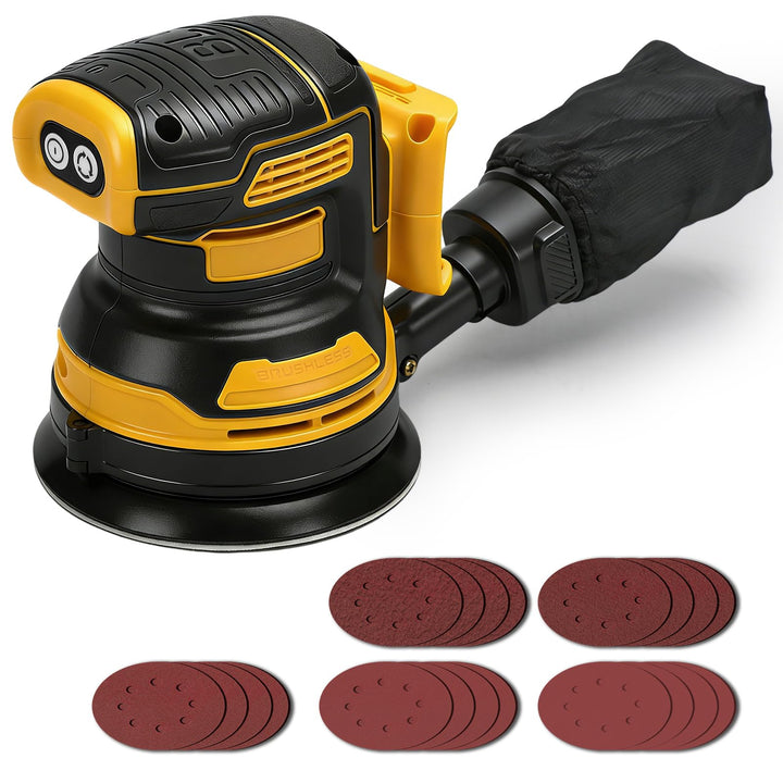 Akku-Exzenterschleifer kompatibel mit Dewalt 20V Akku (ohne Batterie), 125 mm bürstenloser Elektro H
