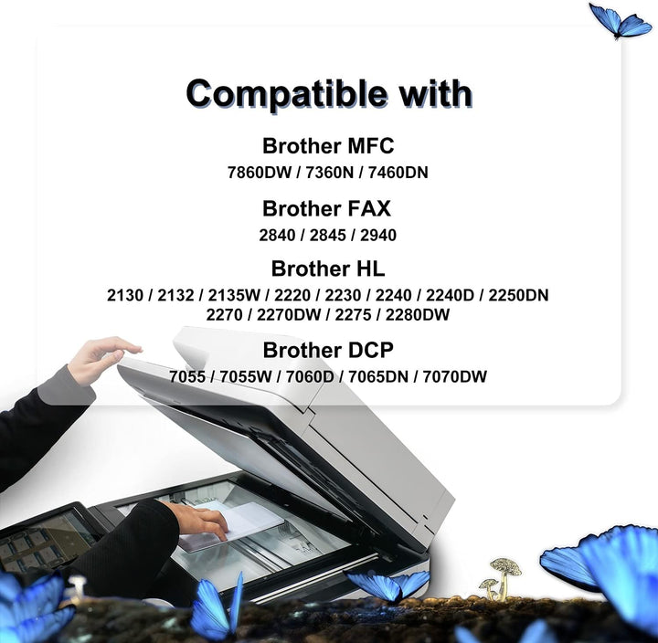 LOSMANN 4X Toner-Kartusche &amp; 1x Trommel Kompatibel zu Brother TN2220 TN2010 DR2200 für Brother DCP-7