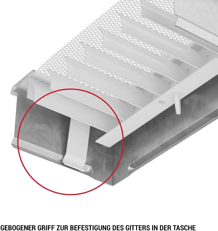 Kratki Lüftungsgitter Kamingitter 17cm x 37cm weiss mit Jalousien 17 x 37 cm Weiss, 17 x 37 cm Weiss