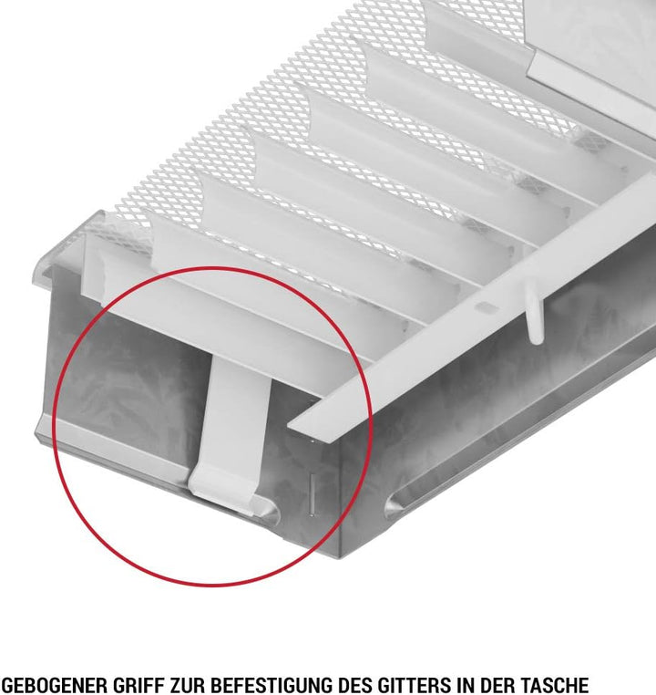 Kratki Lüftungsgitter Kamingitter 17cm x 37cm weiss mit Jalousien 17 x 37 cm Weiss, 17 x 37 cm Weiss