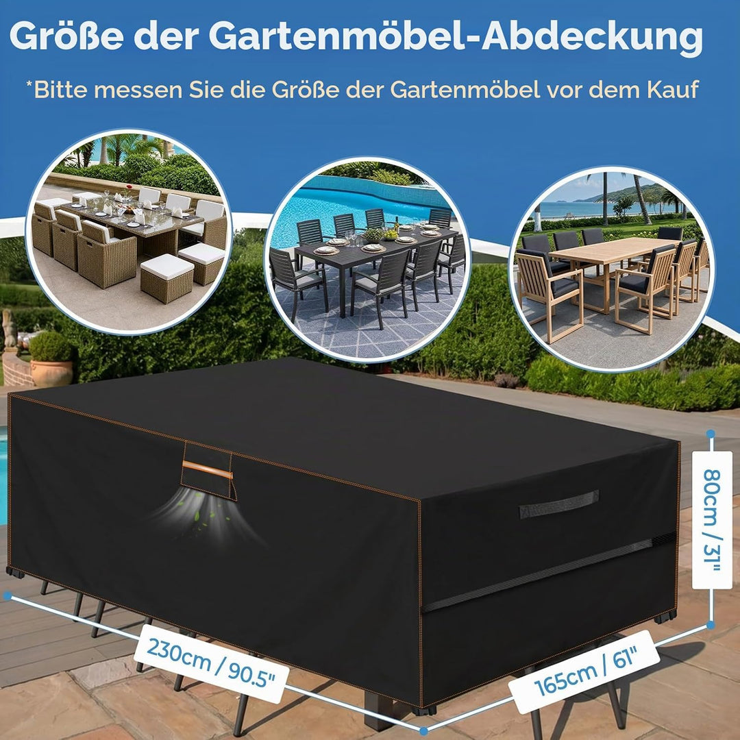 GARPROVM Abdeckung für Gartenmöbel, Abdeckplane Gartenmöbel Schutzhülle für Gartenmöbel Wasserdicht