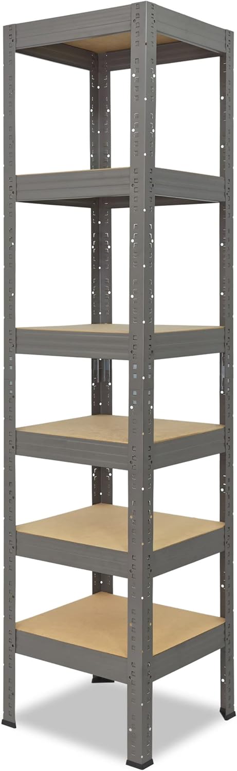 shelfplaza® 200x40x40cm Profi Schwerlastregal grau/Metallregal mit 6 Böden à 166kg Tragkraft/Kellerr