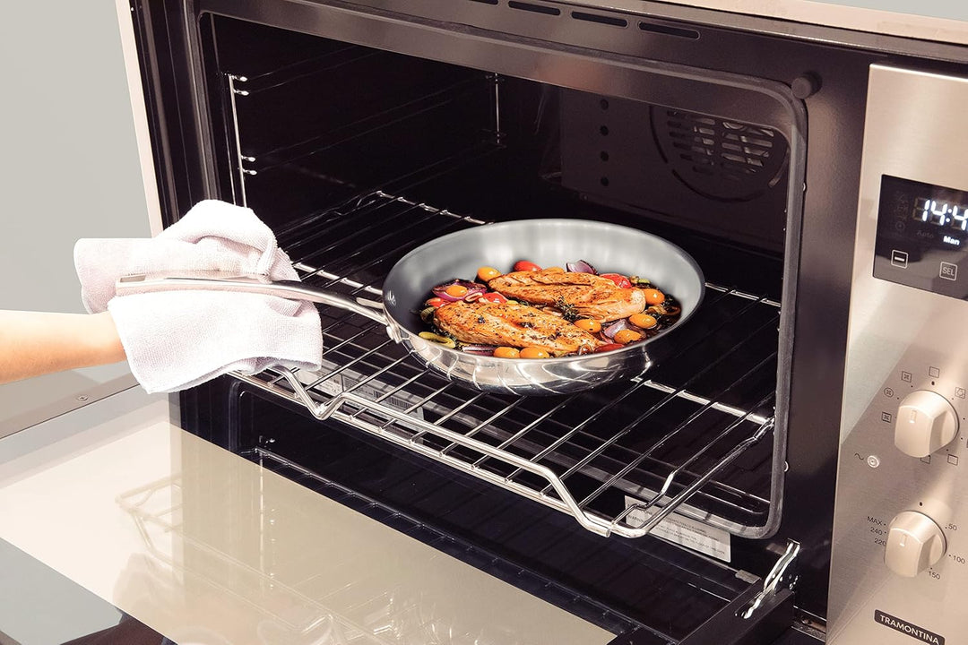 Tramontina Grano Bratpfanne, 18/10 Stahl, 3,4 Liter Ohne Antihaftbeschichtung 30 cm, Ohne Antihaftbe