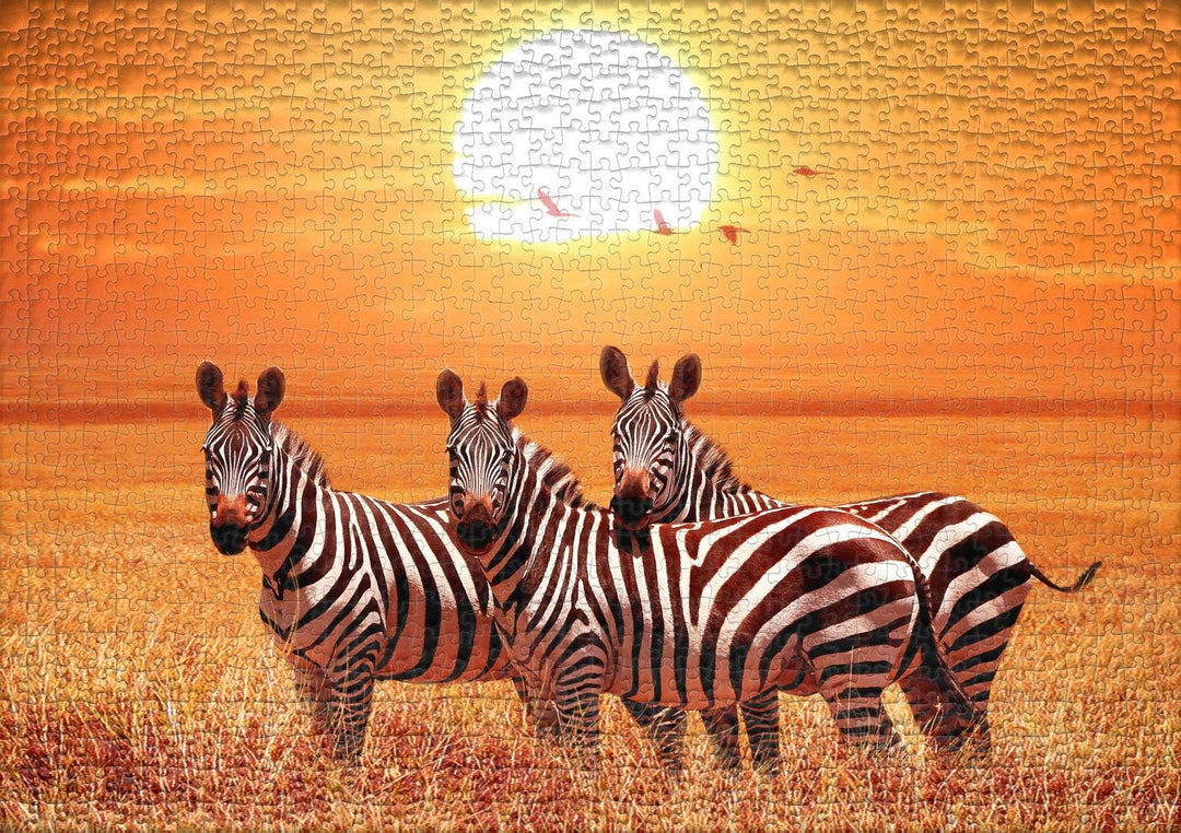 Ulmer Puzzleschmiede - Puzzle „Unter der Sonne Afrikas“ - Klassisches 1000 Teile Wildlife-Puzzle, Ma
