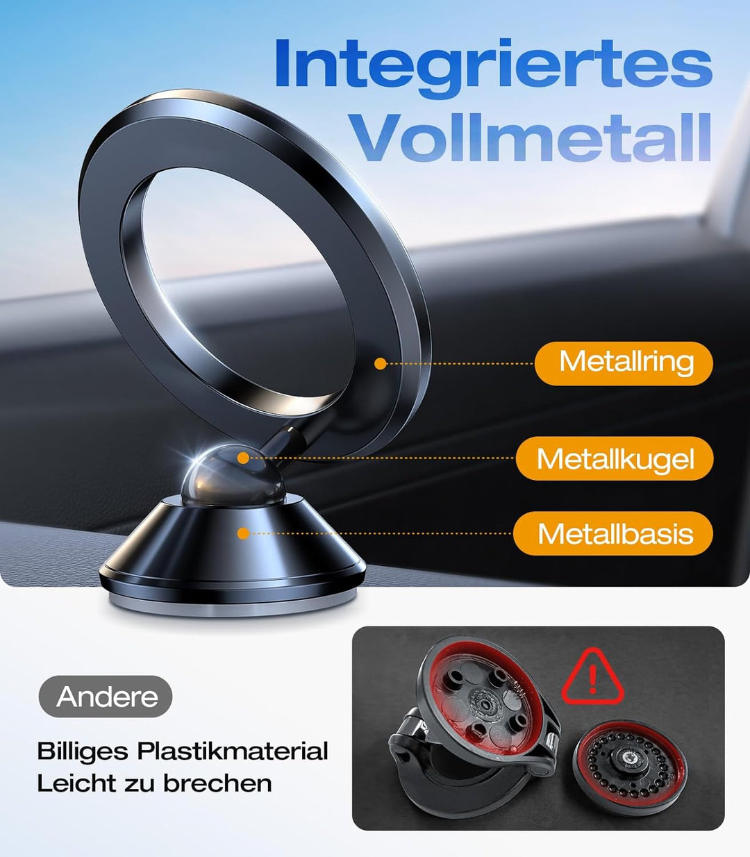 VICSEED Handyhalterung Auto Magnet[20xN55 Stärkste Magnete] Kompatibel mit MagSafe Autohalterung ,Ma