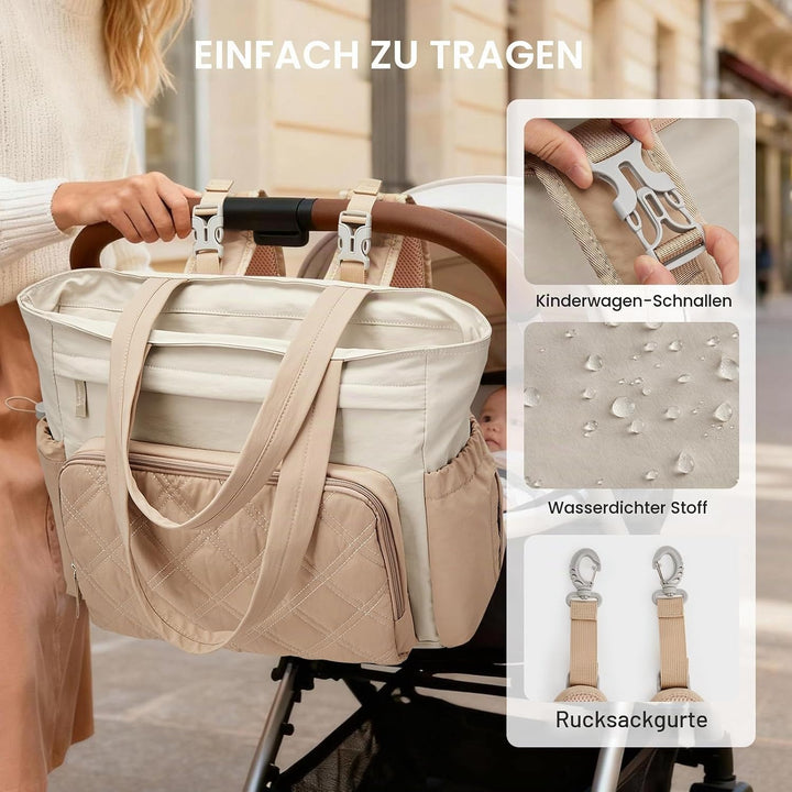 G4Free 3-in-1 Wickeltasche, Wickelrucksack Gross mit Wickelunterlage, Multifunktions Babytasche Fäch