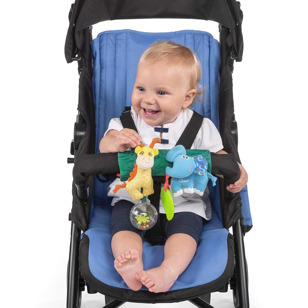 Chicco Spielzeug für Kinderwagen „Tiere der Savanne“, Spielzeug für Kinderwagen, mit lustigen Spiela