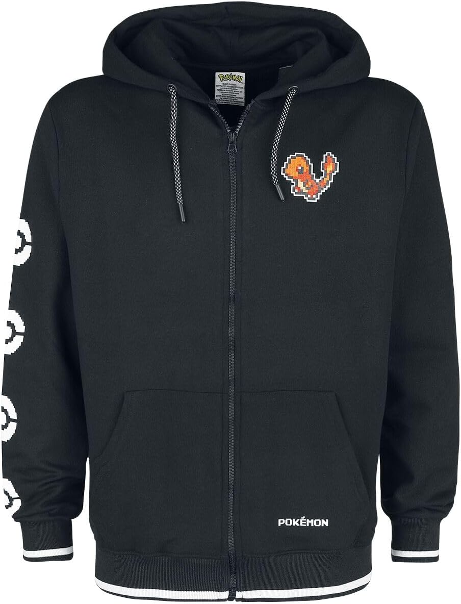 Pokémon Charmander Männer Kapuzenjacke schwarz M 60% Baumwolle, 40% Polyester Gaming