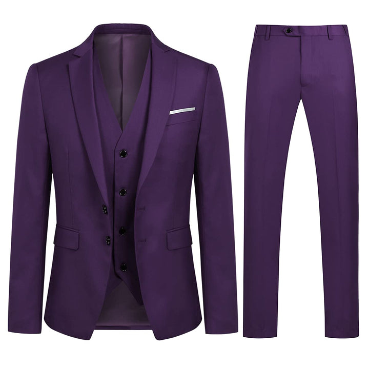 YOUTHUP Anzug Herren 3 Teilig Anzüge Slim Fit 2-Knopf Herrenanzug Modern Formell Sakko Weste Hose fü