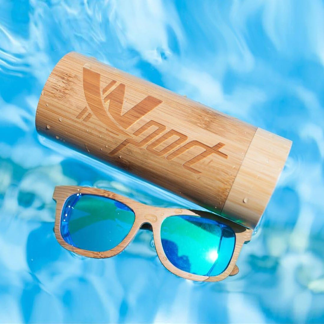 Ynport Bambus-Sonnenbrille für Herren/Damen, klassisches Design, mit Holz beschichtet, Vintage-Stil,
