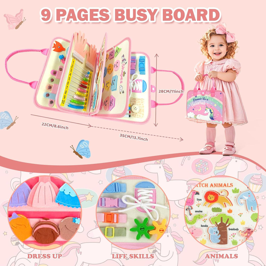 Sumtoco Busy Board, Montessori Spielzeug 2 Jahre, 9 In 1 Montessori Activity Board, Busy Board Ab 1