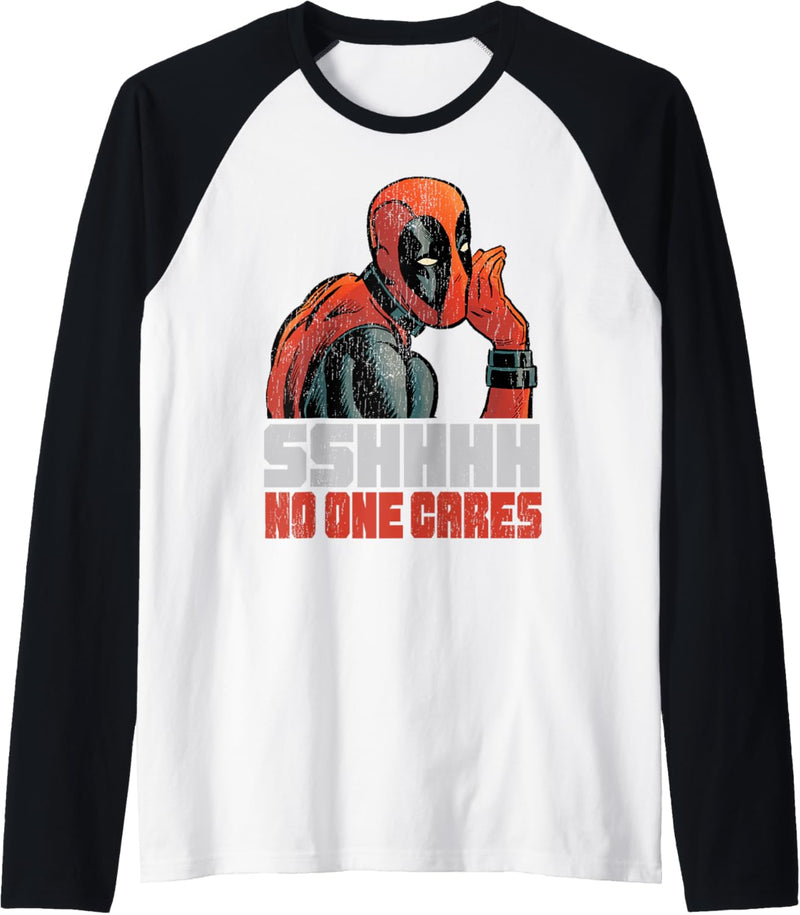 Marvel Deadpool Sshhhh No One Cares Raglan