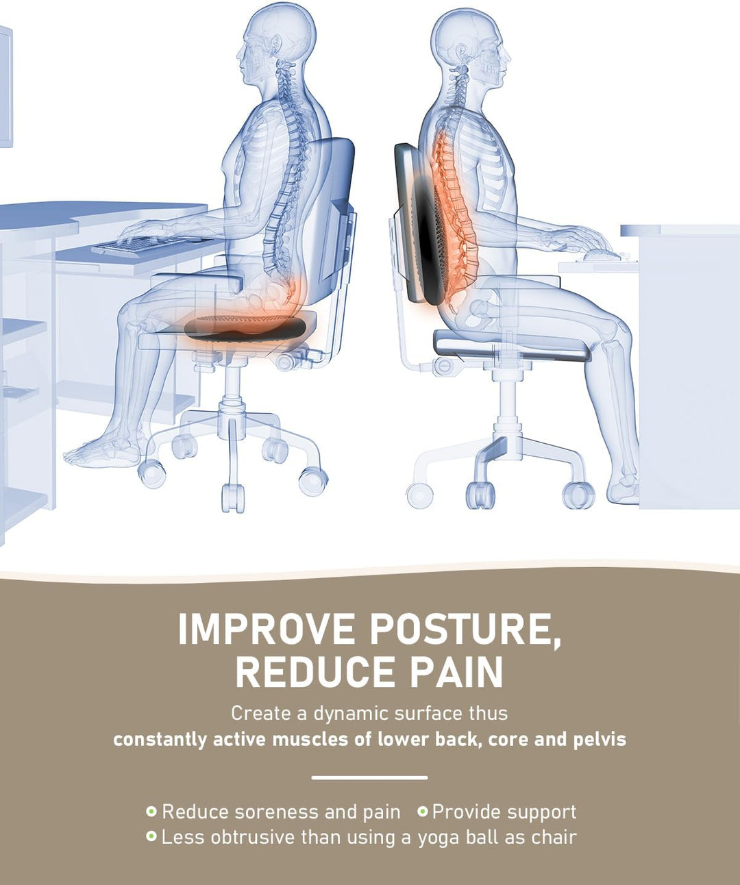 PhysKcal Balance Kissen Mit Pumpe, Comfy-Touch, 33cm Durchmesser, Wackel-Stabilitätskissen für Physi