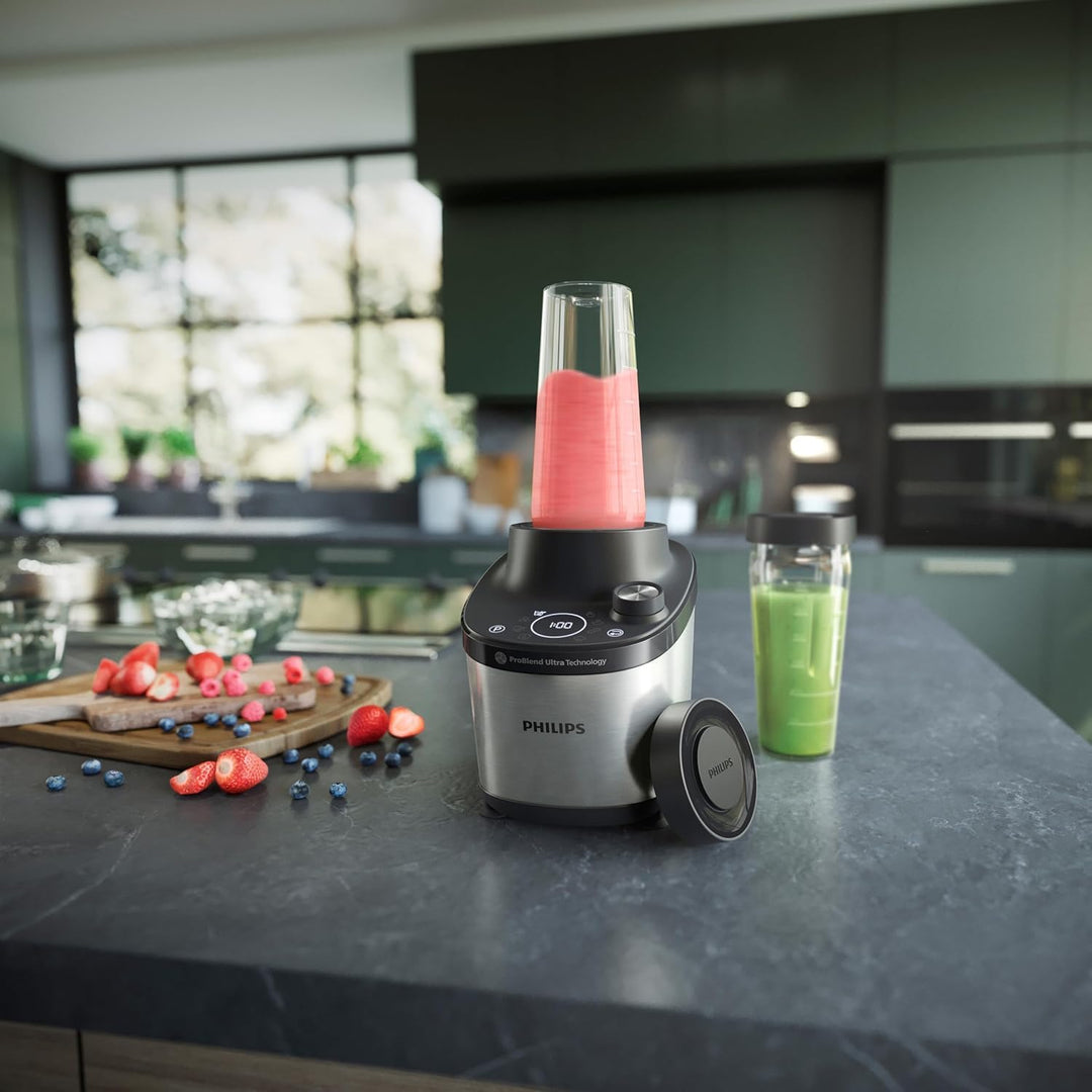 Philips Standmixer 7000 Series - 1500 Watt, 2 Liter, ProBlend Ultra Technologie, Schnellauswahlprogr