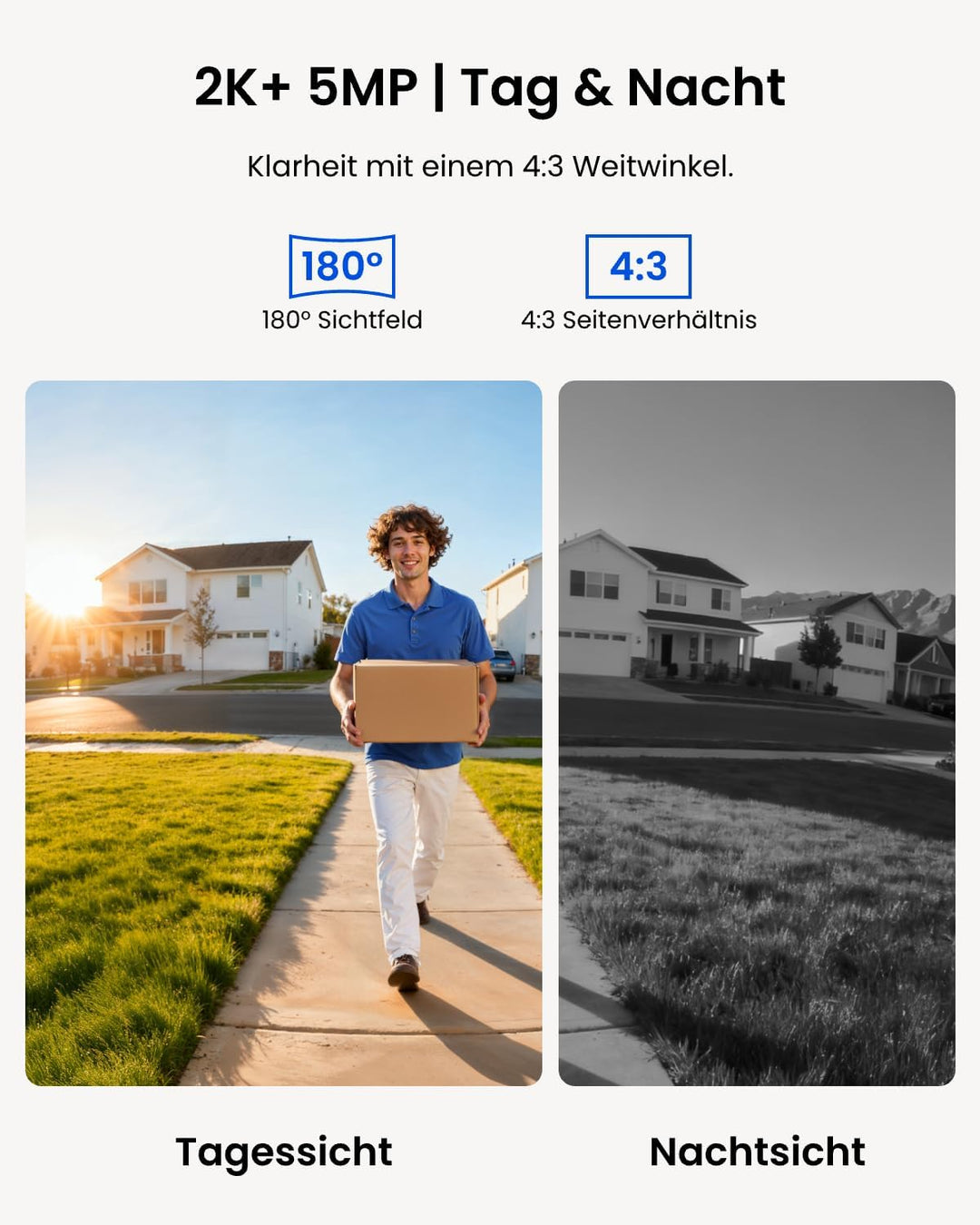 Reolink 5MP Video-Türklingel PoE-Kamera mit Chime, 3:4 Kopf-zu-Fuss-Ansicht, 2-Wege-Audio, Personen-