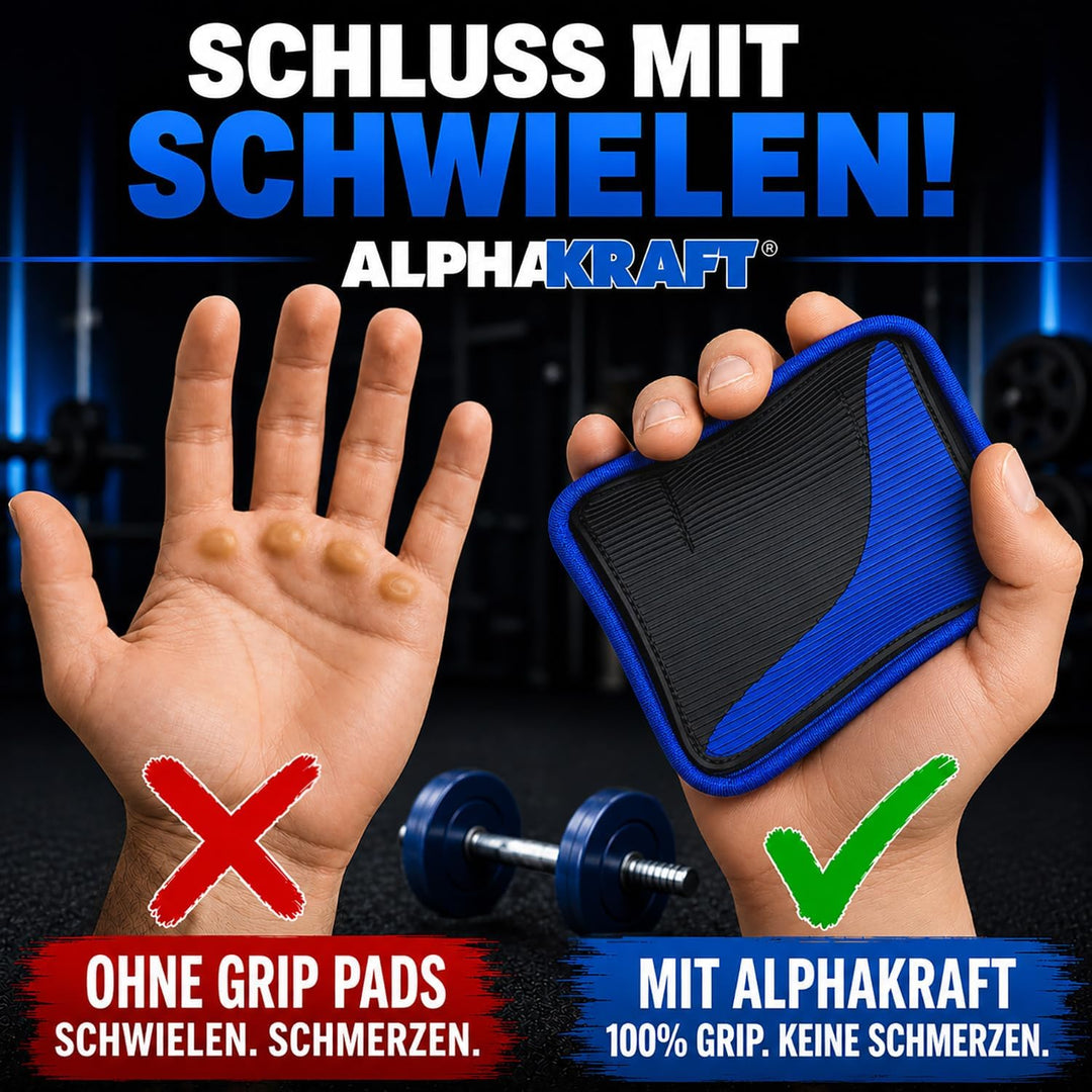 ALPHAKRAFT® - Griffpolster Kraftsport (1 Paar) | Premium Grip Pads Gym aus Neopren | rutschfeste Gri