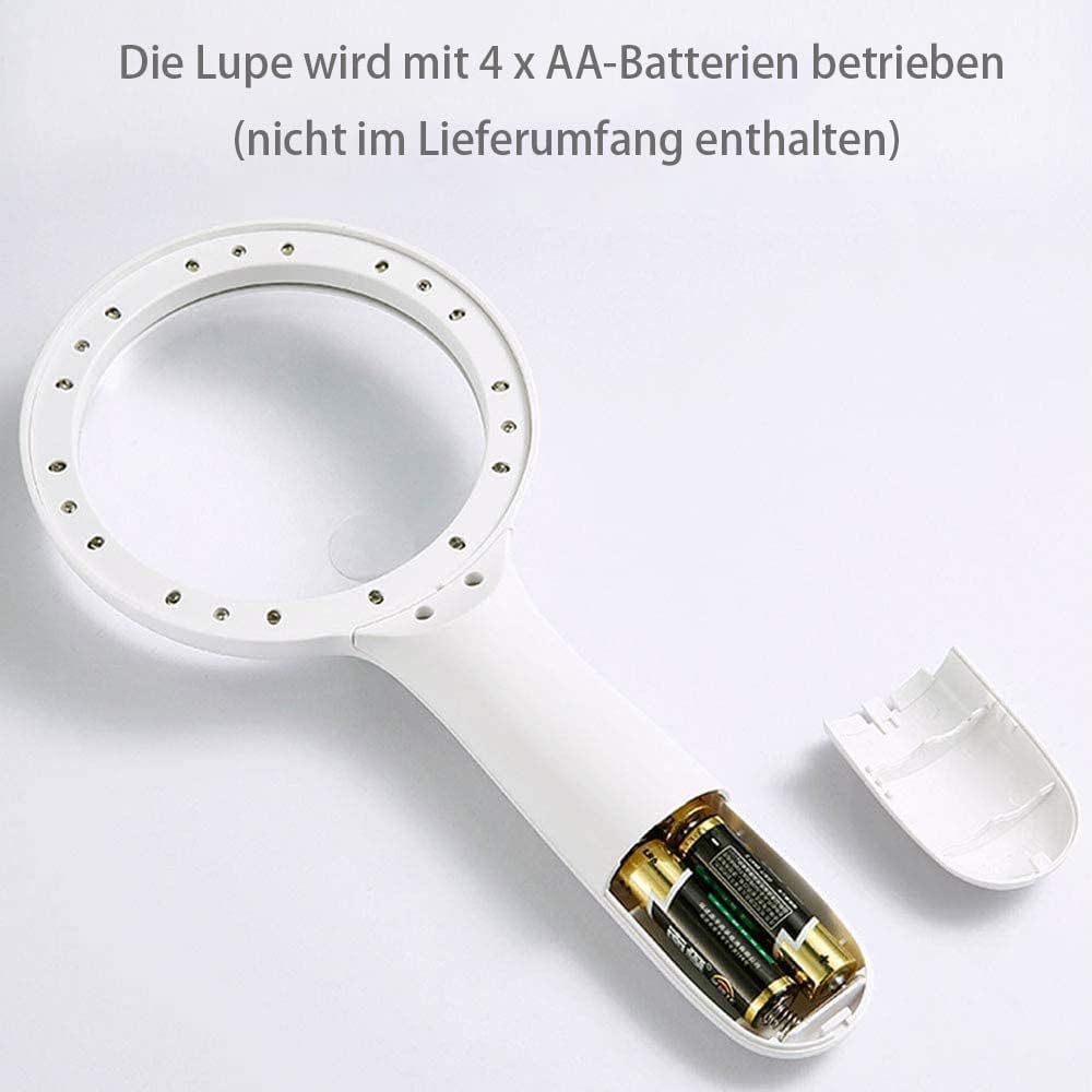 Lupe Mit Licht 60 Fach Vergrösserung - Handlupe Mit 14 LED 30X Für Senioren - Leselupe Linsentuch -