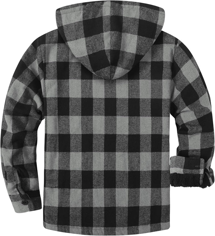 SwissWell Herren Hemdjacke Verdicken Kariertes mit Zipper Flanelljacke Plüschfutter Freizeit Gefütte
