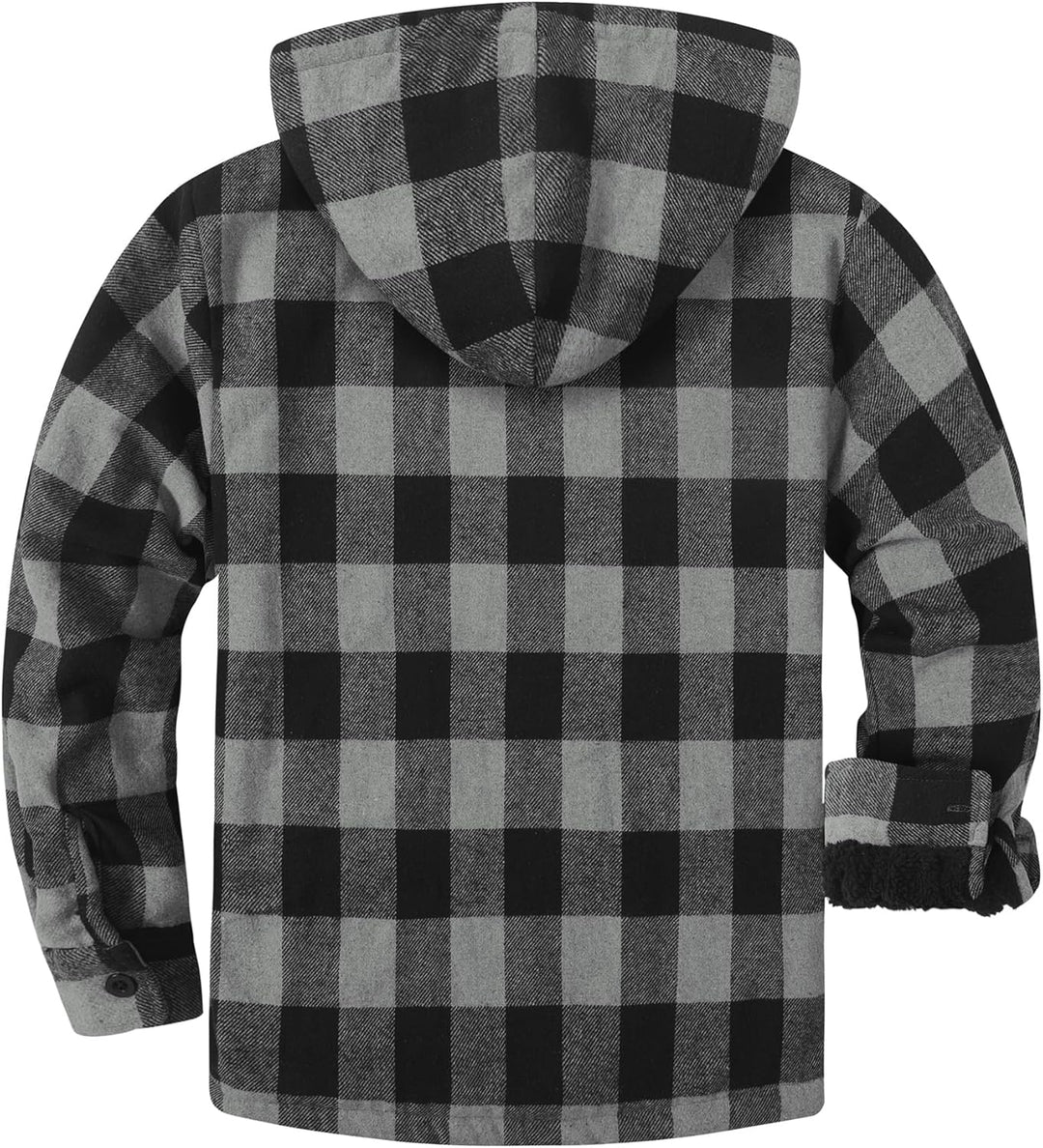SwissWell Hemdjacke Herren Verdicken Karierts mit Reissverschluss Flanelljacke Plüschfutter Freizeit