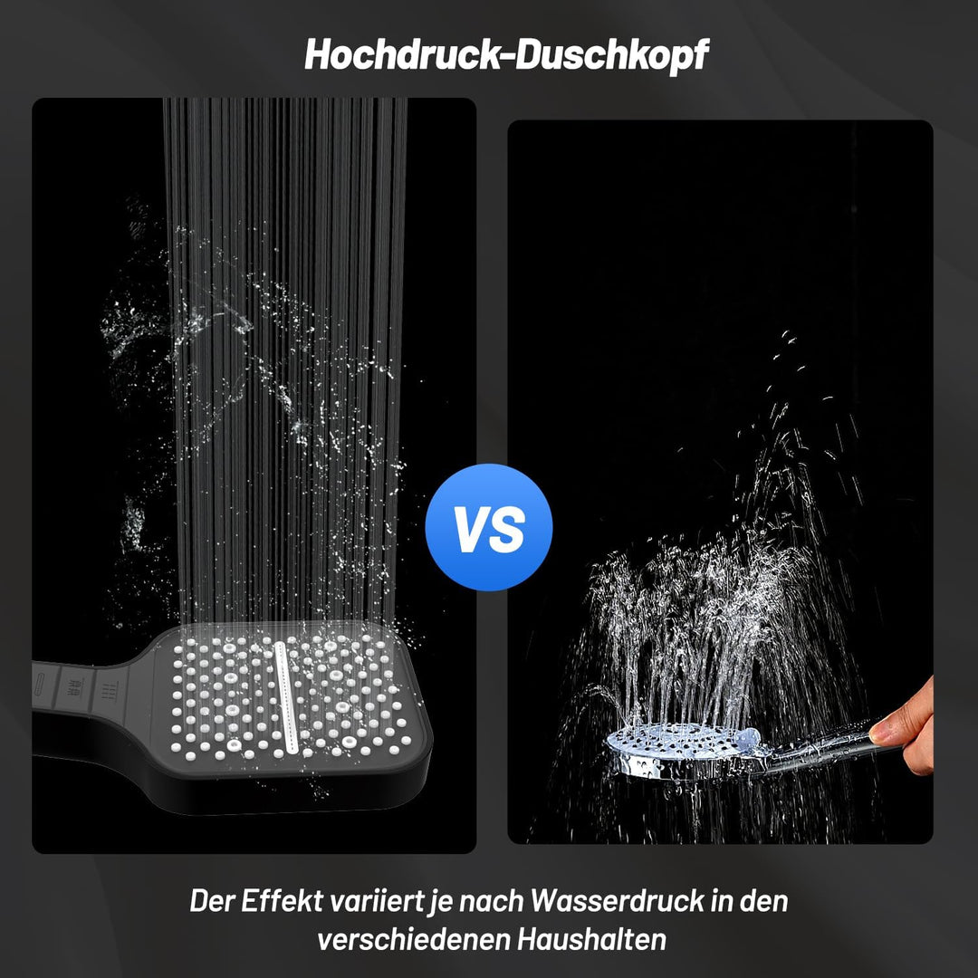 VEHHE Duschkopf, 7 Strahlarten Duschkopf Regendusche mit Stopptaste, Duschkopf Wassersparend, Einhan