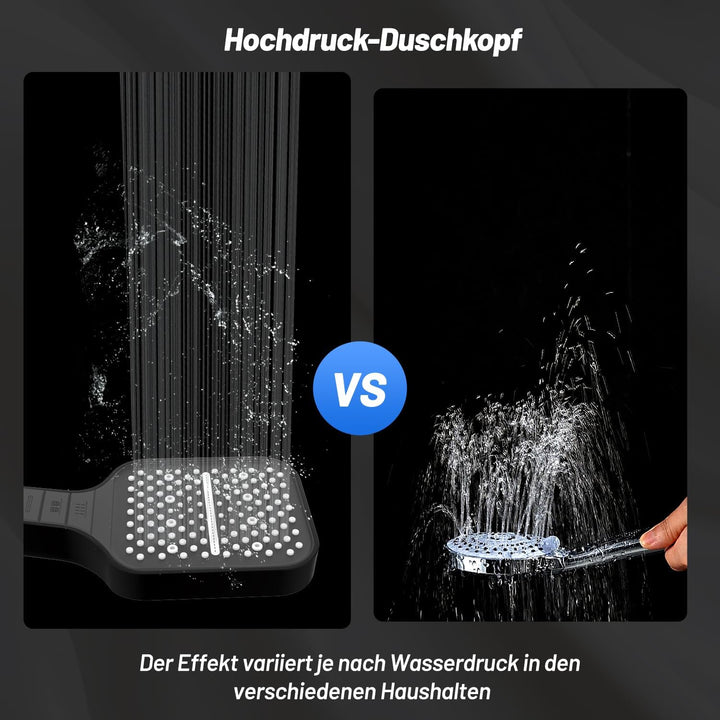 VEHHE Duschkopf, 7 Strahlarten Duschkopf Regendusche mit Stopptaste, Duschkopf Wassersparend, Einhan