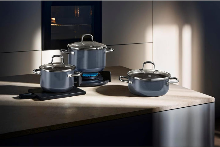 WMF Fusiontec Essential Kochtopf gross, 24 cm, Glasdeckel, Fleischtopf Induktion, 6,4l, High-Tech Ke