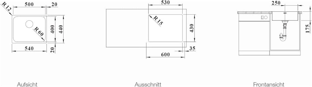 BLANCO SUPRA 500-IF R12 | Edelstahl | Einbauart: Einbau von Oben & Flächenbündig | ohne Ablauffernbe