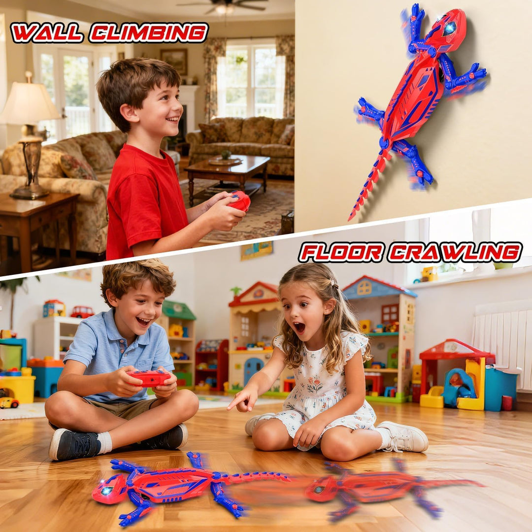 Mieryd Gecko Wandflitzer, Eidechse Wand Klettern mit LED Augen, Interaktives Roboter Kinder Spielzeu