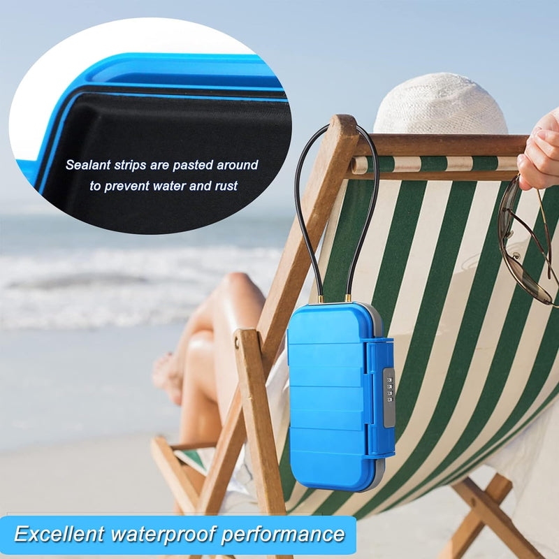 NBYT Tragbarer Safe Box, Zahlenschloss Code, wasserdichter Anti-Diebstahl-Mini-Reisesafe mit abnehmb