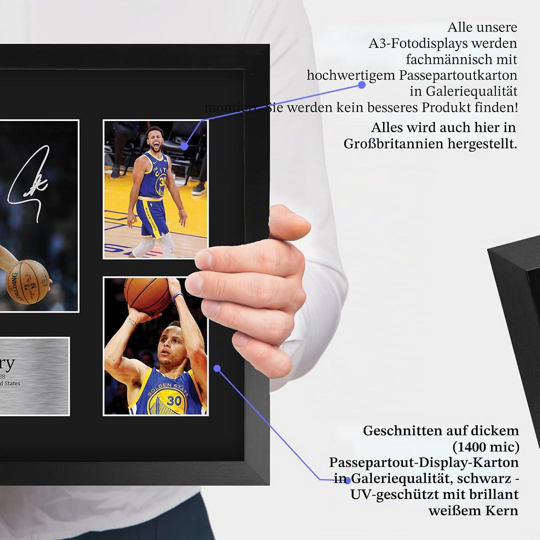 HWC Trading FR A3 Steph Curry Golden State Warriors Geschenke Gedruckt, Signiert Autogramm-Präsentat
