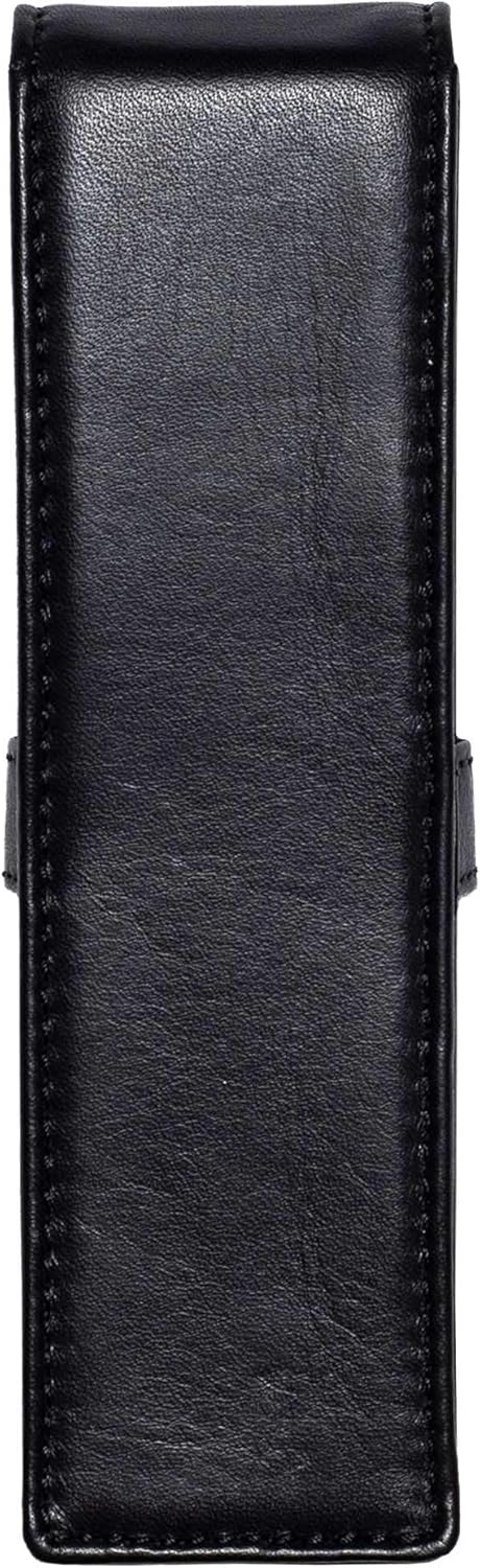 DiLoro Schreibgeräte-Etui Leder Etui Pen Case Executive Füllfederhalter Stylus in Schwarz für 2 Stif