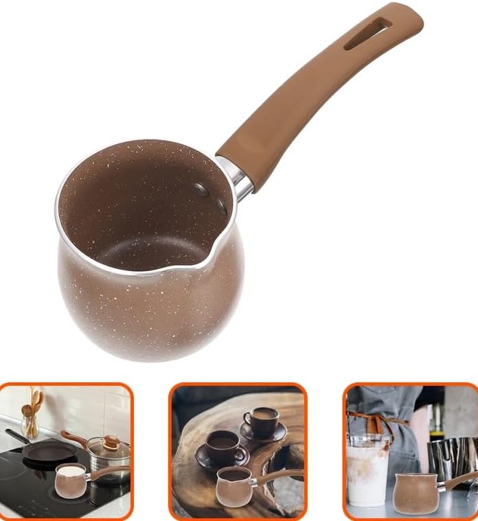 Uadme Antihaft-Milchpfanne, 10 cm Kleiner Topf Mini-Milchtopf aus Aluminium Einhand-Kaffeewärmer für