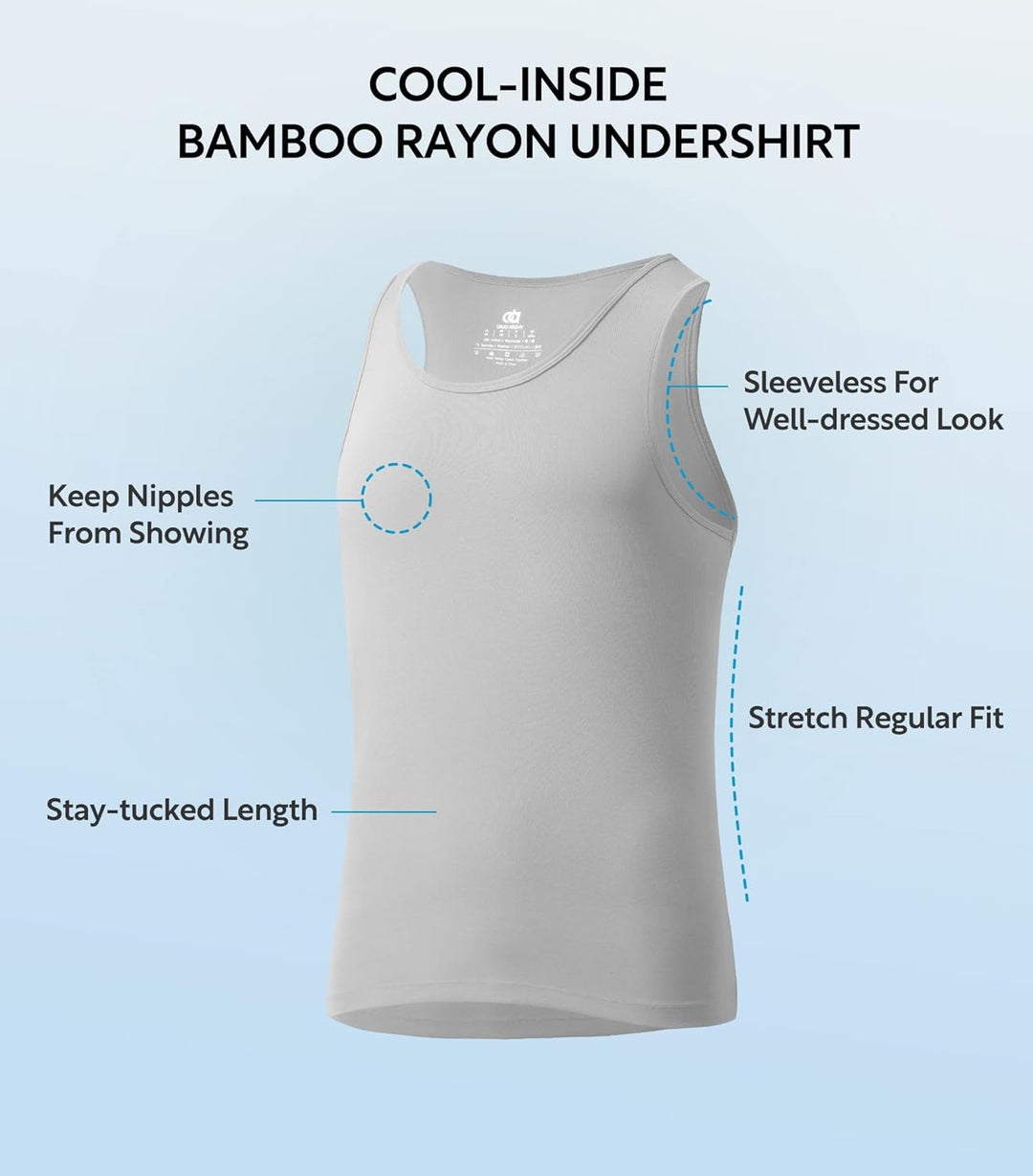 DAVID ARCHY Herren Unterhemden Tshirt Tanktop Business Lässig Bambusfaser Weich Seidig Kurzarm Ärmel