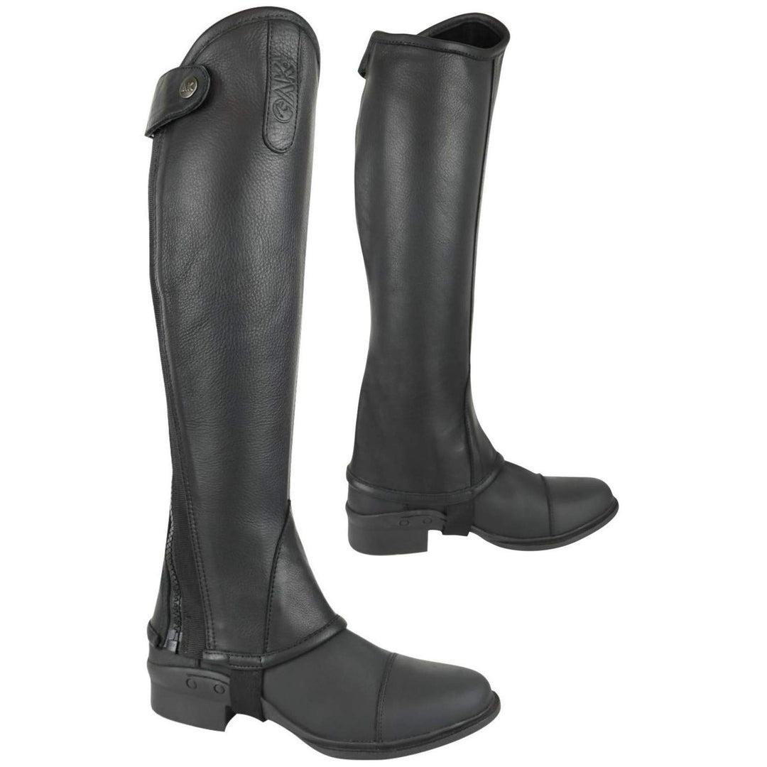 AK Reitchaps mit gebogenem Reissverschluss, Vollnarbenleder Schwarz 3X-Large, Schwarz 3X-Large