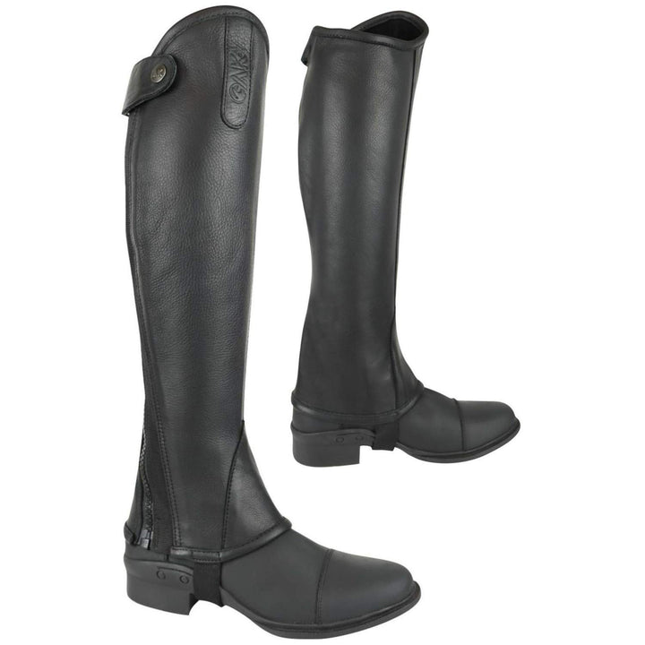 AK Reitchaps mit gebogenem Reissverschluss, Vollnarbenleder Schwarz 3X-Large, Schwarz 3X-Large