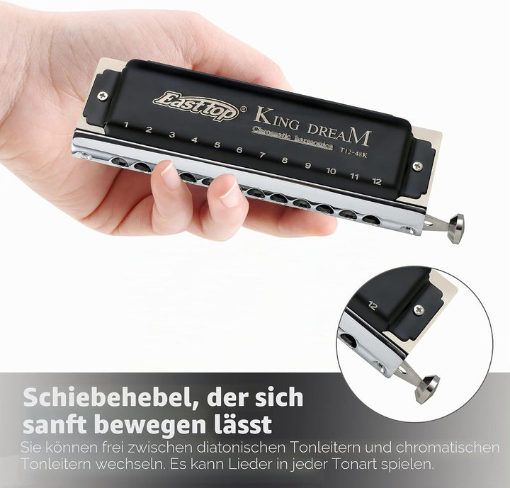 East Top Chromatische Mundharmonika C 12 Loch 48 Tune Professionelle Musikinstrument für professione