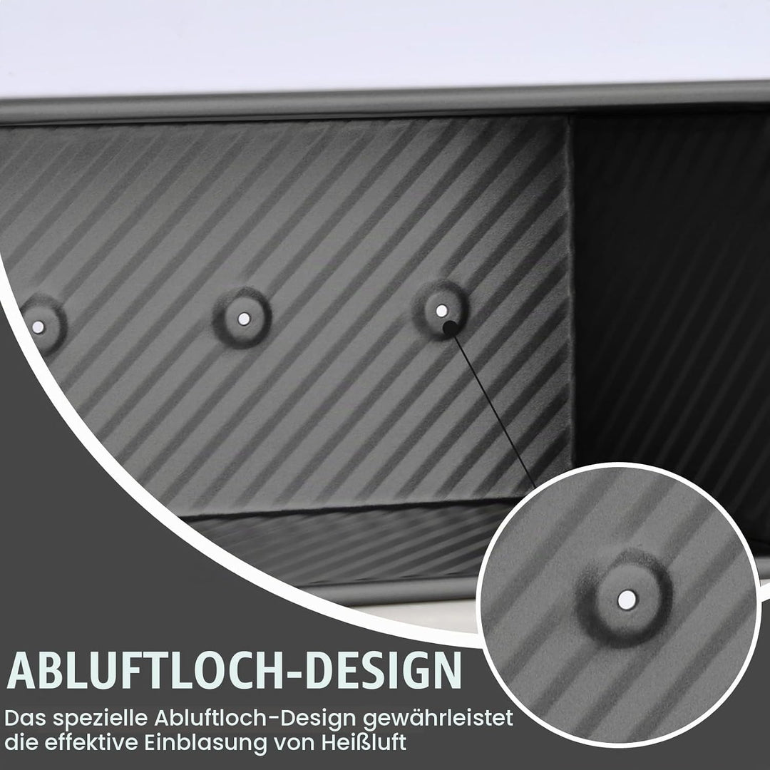 Toastbrot Backform mit Deckel, Laib Pfanne Brotbackform Kastenform, 450g Kastenform mit Belüftungslö
