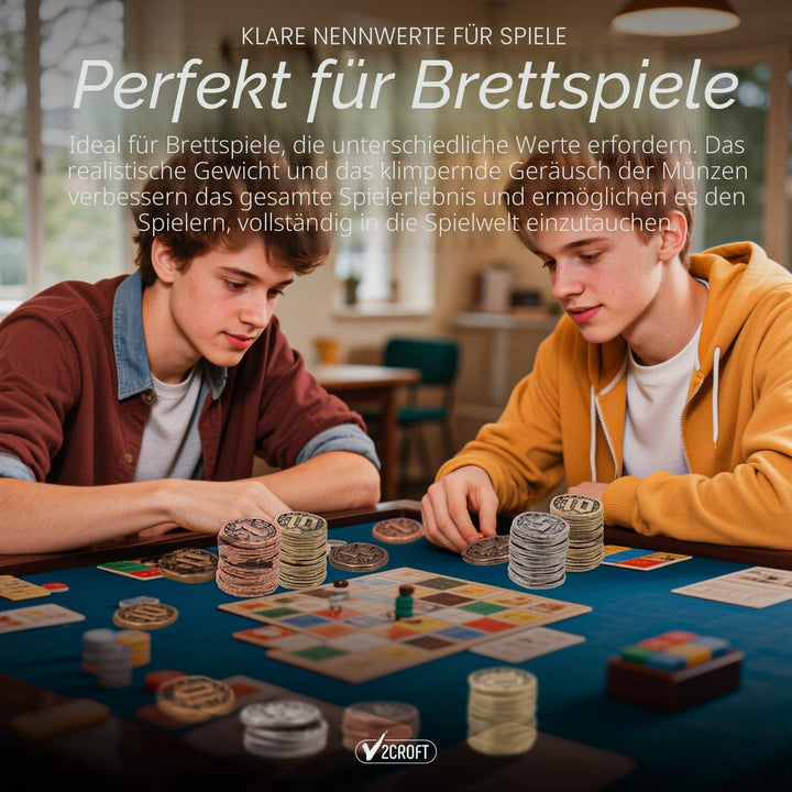 30 Stück Metallmünzen für Brettspiele, antike Kupfer-Token mit Nennwert für DND, Tabletop-RPG, Pirat