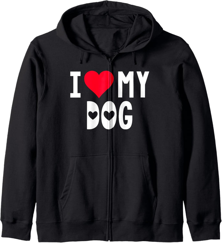 I Love My Dog Shirt I Heart Dog Dogs Lovers Love Dog Kapuzenjacke