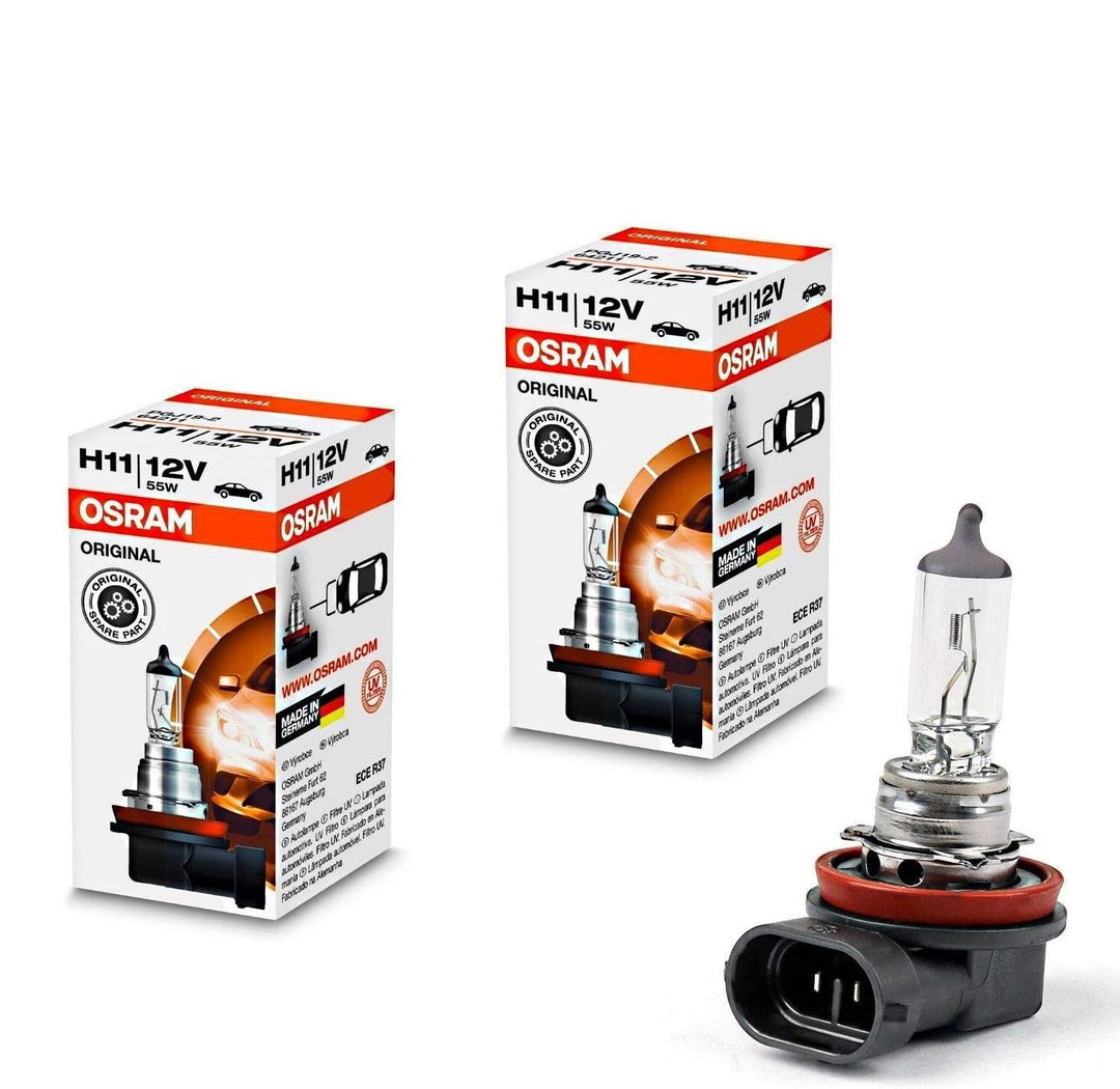 2x Osram H11 55W 12V 64211 Original Weiss Long Life High Tech Ersatz Halogen Birne für Scheinwerfer,